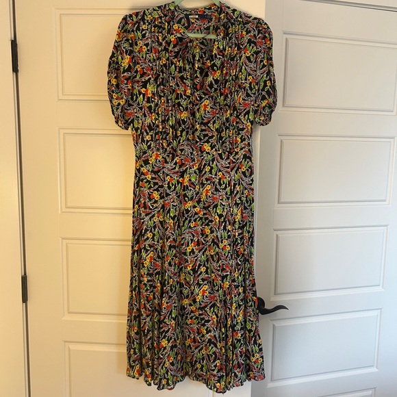 Bold Floral Midi Dress By Polo Ralph Lauren Size 8 - Picture 3 of 10